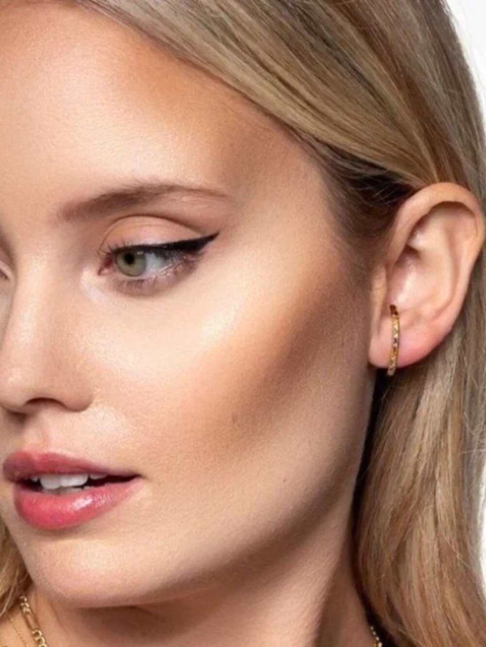 The Candace Rainbow multi color earring stud gold suspender pride